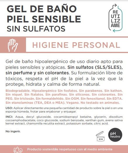 GEL DE BAÑO PIEL SENSIBLE Y ALÉRGICAS